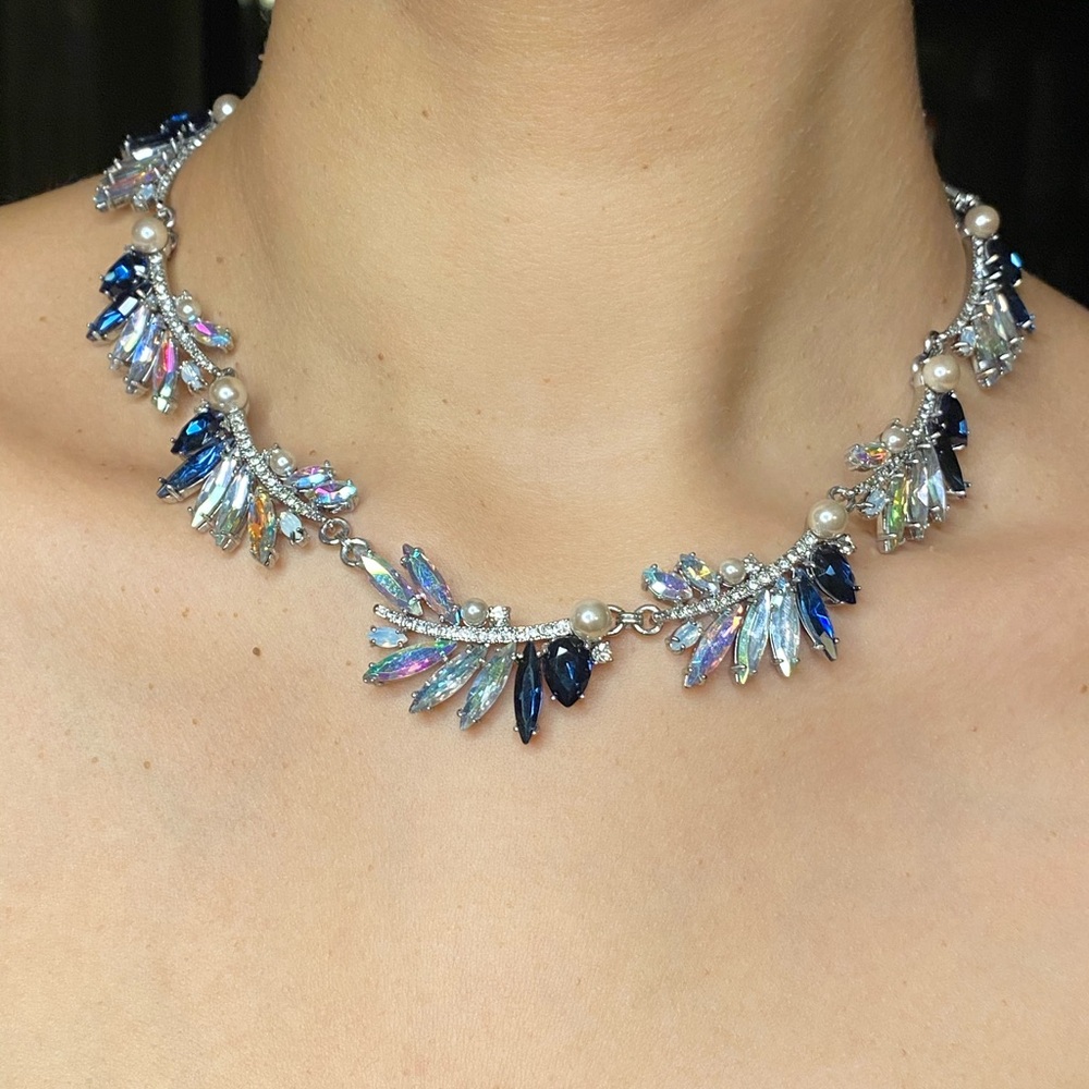 Chloe + Isabel Iridescent Blue and Silver Necklace